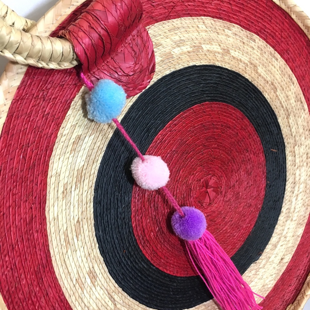 Straw Circle Tassel Bag NWOT